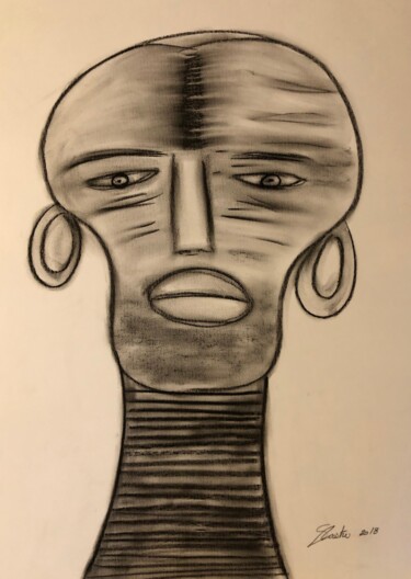 Drawing titled "Ethiopien" by Sidelma Castro, Original Artwork