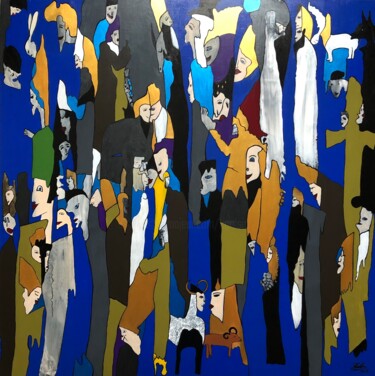 Pittura intitolato "Discussion" da Sidelma Castro, Opera d'arte originale, Acrilico