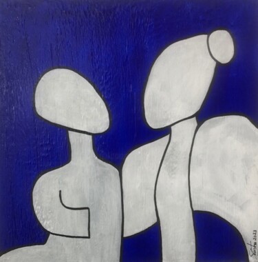 Painting titled "Mother" by Sidelma Castro, Original Artwork, Acrylic Mounted on Wood Stretcher frame