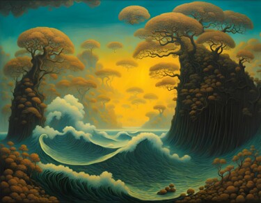 Цифровое искусство под названием "The sea" - Sid, Подлинное произведение искусства, Изображение, сгенерированное ИИ
