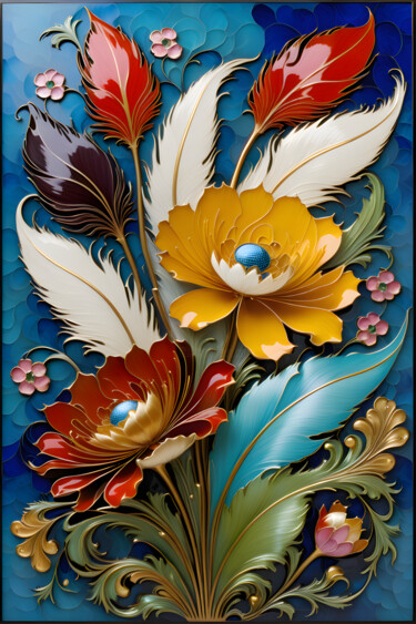 Digitale Kunst mit dem Titel "Bouquet" von Sid, Original-Kunstwerk, KI-generiertes Bild