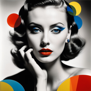 Arts numériques intitulée "Blue Eyes" par Sid, Œuvre d'art originale, Image générée par l'IA
