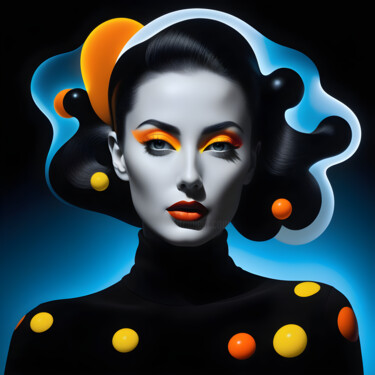 Digitale Kunst getiteld "Polka Dots" door Sid, Origineel Kunstwerk, AI gegenereerde afbeelding