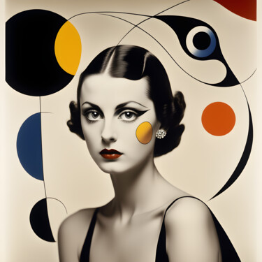 Digitale Kunst getiteld "Jeune Femme (b)" door Sid, Origineel Kunstwerk, AI gegenereerde afbeelding