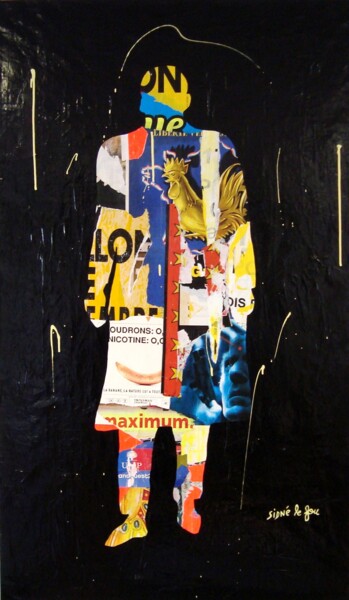 Peinture intitulée "FUMER une BANANE" par Sidné Le Fou, Œuvre d'art originale