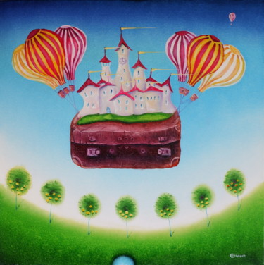 Painting titled "Полёт" by Oleg Sidorov, Original Artwork, Oil