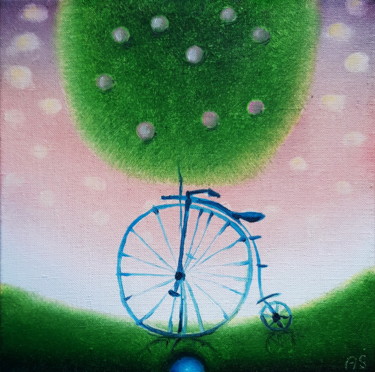 Картина под названием "Круглое лето" - Олег Сидоров, Подлинное произведение искусства, Масло