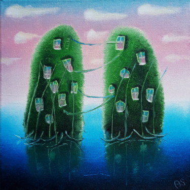 Картина под названием "Два остова" - Олег Сидоров, Подлинное произведение искусства, Масло