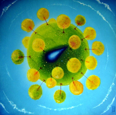 Pintura titulada "Синий воздух. Осень" por Oleg Sidorov, Obra de arte original, Oleo