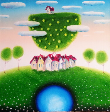 Картина под названием "Облака" - Олег Сидоров, Подлинное произведение искусства, Масло