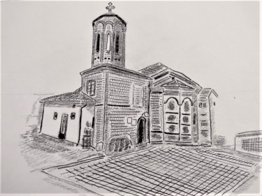Drawing titled "St. George's Church…" by V Sidorov, Original Artwork, Ink