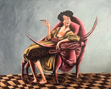 Painting titled "Salvador Dali. Gala…" by Tatiana Siedlova, Original Artwork, Oil