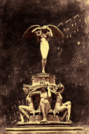 印花与版画 标题为“Angel of Heaven” 由Siegfried Säuberlich, 原创艺术品, 模拟打印 安装在木板上