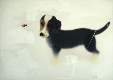 Painting titled "Chinese Zodiac - Dog" by Sien He, Original Artwork