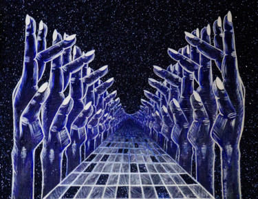 「11-th dimension」というタイトルの絵画 Sievaによって, オリジナルのアートワーク, オイル