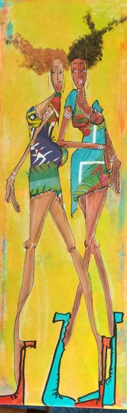 Schilderij getiteld ""Sunny Girls"" door Sig, Origineel Kunstwerk, Acryl