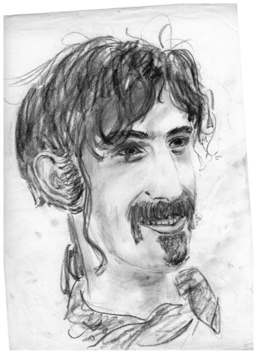 Dessin intitulée "Frank Zappa the You…" par Sieglinde (Siggy) Margarete Schitter, Œuvre d'art originale, Craie