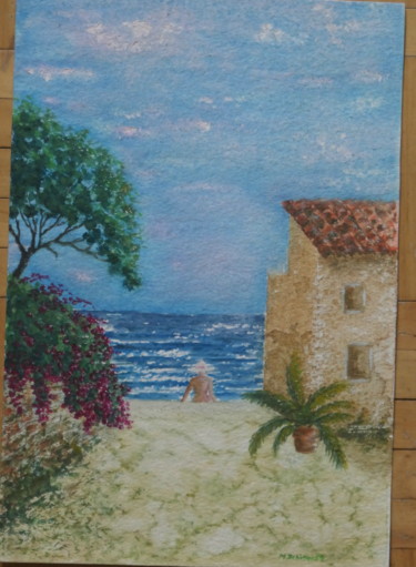 Картина под названием "Seaside" - Sieglinde (Siggy) Margarete Schitter, Подлинное произведение искусства, Акварель