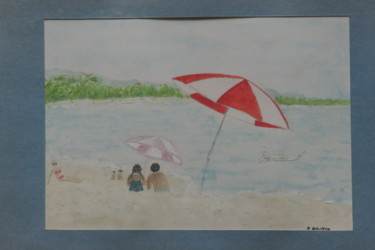 Картина под названием "Umbrella" - Sieglinde (Siggy) Margarete Schitter, Подлинное произведение искусства, Акварель