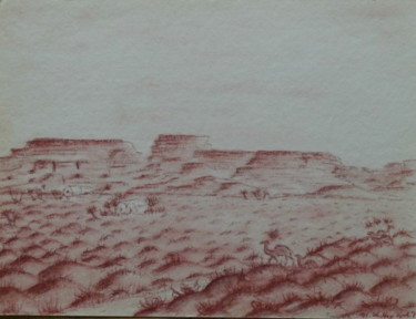 Pintura intitulada "Tunisian Desert" por Sieglinde (Siggy) Margarete Schitter, Obras de arte originais, Giz