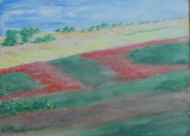 Painting titled "Spainscape" by Sieglinde (Siggy) Margarete Schitter, Original Artwork, Watercolor
