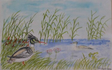 Peinture intitulée "Watchful Mother Bird" par Sieglinde (Siggy) Margarete Schitter, Œuvre d'art originale, Aquarelle