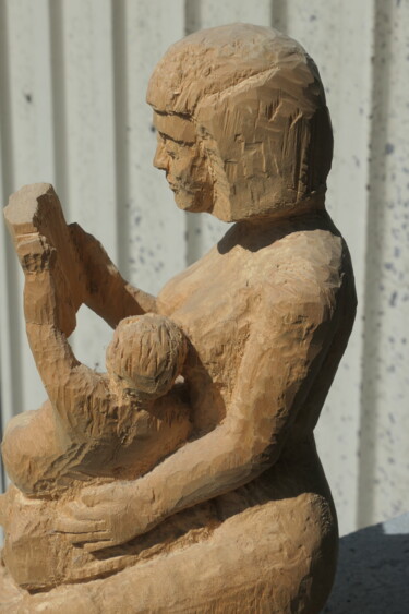 Skulptur mit dem Titel "The Reader - 1" von Sieglinde (Siggy) Margarete Schitter, Original-Kunstwerk, Holz
