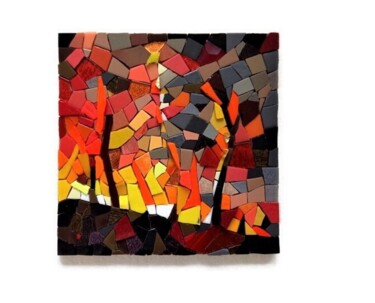 Γλυπτική με τίτλο "Feux" από Signature Mosaique ®, Αυθεντικά έργα τέχνης, Ψηφιδωτό