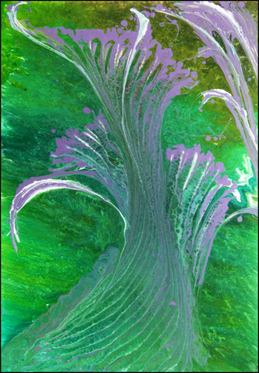 Painting titled "VIOLET WAVE" by Sigrid Koerner, Original Artwork, Acrylic