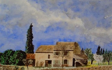Schilderij getiteld "Maison provençale" door Thierry Jacolet, Origineel Kunstwerk