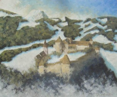 Painting titled "Château de Gruyères…" by Thierry Jacolet, Original Artwork
