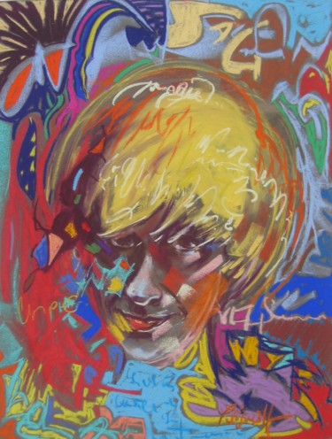 Peinture intitulée "Portrait Françoise…" par Yannick Sigwalt, Œuvre d'art originale, Pastel