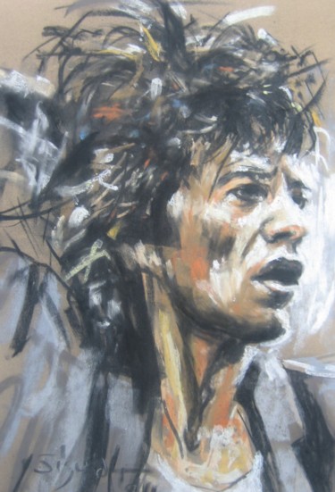 Painting titled "Portrait Mick JAGGER" by Yannick Sigwalt, Original Artwork, Pastel