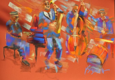 Peinture intitulée "Jazz" par Yannick Sigwalt, Œuvre d'art originale, Pastel