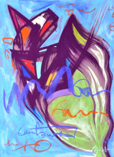 Painting titled "Abysse" by Yannick Sigwalt, Original Artwork, Pastel