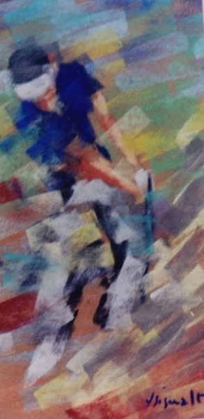 Painting titled "Golfeur" by Yannick Sigwalt, Original Artwork, Pastel
