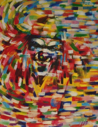 Painting titled "Rasta clown" by Yannick Sigwalt, Original Artwork, Pastel