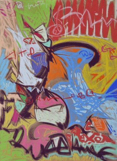 Schilderij getiteld "Cochise" door Yannick Sigwalt, Origineel Kunstwerk, Pastel