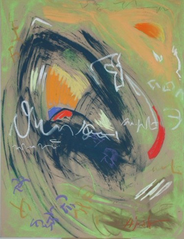 Painting titled "L'envers" by Yannick Sigwalt, Original Artwork, Pastel