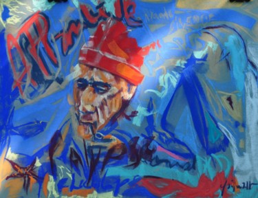 Painting titled "Commandant Cousteau" by Yannick Sigwalt, Original Artwork, Pastel