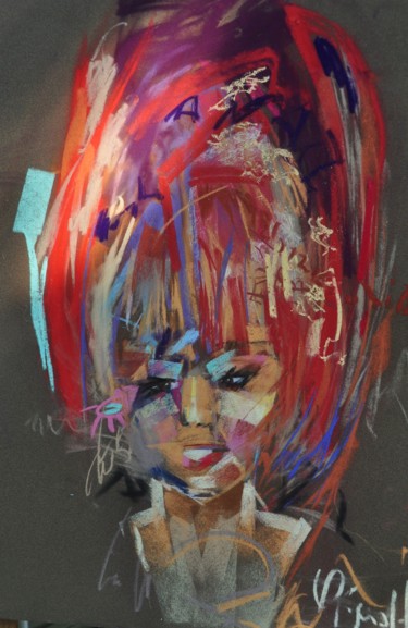 Peinture intitulée "Mylène Farmer" par Yannick Sigwalt, Œuvre d'art originale, Pastel