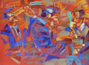 Painting titled "Jazz2" by Yannick Sigwalt, Original Artwork, Pastel