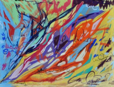 Painting titled "art-feu" by Yannick Sigwalt, Original Artwork, Pastel