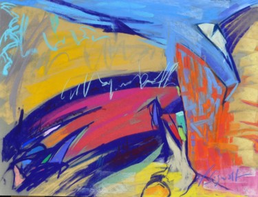 Painting titled "C'est écrit" by Yannick Sigwalt, Original Artwork, Pastel