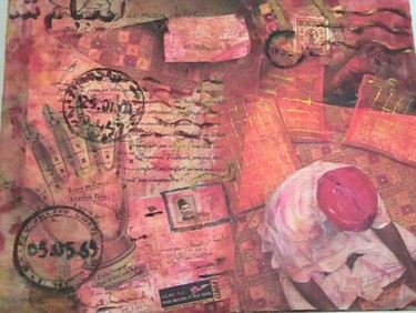 Peinture intitulée "correspondance" par Siham Khammassi, Œuvre d'art originale
