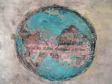 Painting titled "globe" by Siham Khammassi, Original Artwork