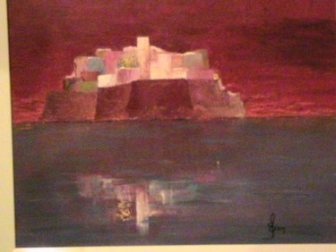 Peinture intitulée "reflet rouge" par Siham Khammassi, Œuvre d'art originale
