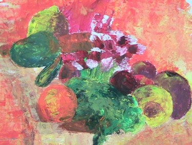 Painting titled "fruits et légumes" by Siham Khammassi, Original Artwork