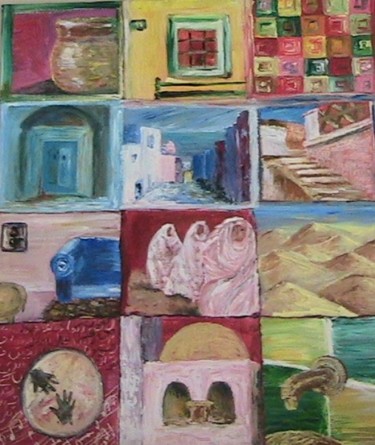 Painting titled "atmosphère" by Siham Khammassi, Original Artwork