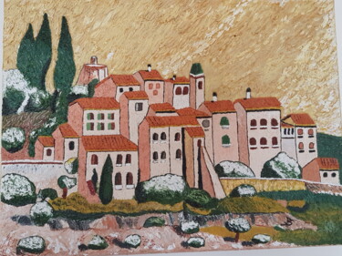Картина под названием "Paysage provençal" - Sil, Подлинное произведение искусства, Масло Установлен на Деревянная рама для н…